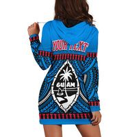 (Custom Personalised) Guam Chamorro Hoodie Dress Latte Stone Blue Polynesian Haligi LT13 - Wonder Print Shop