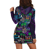 Hawaii Skeleton Dancing Hoodie Dress Halloween Hawaiian Turtle LT13 - Wonder Print Shop