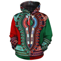 African Hoodie Dashiki Half Pullover - Wonder Print Shop