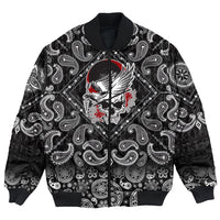 Viking Bomber Jacket Dead Skull With Crow with Bandana Paisley Style RLT12 - Wonder Print Shop