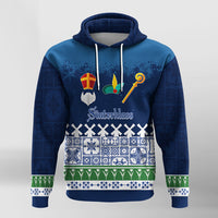 Christmas Sinterklass With Windmill Hoodie Netherlands Delft Pattern - Wonder Print Shop