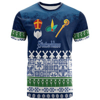 Christmas Sinterklass With Windmill T Shirt Netherlands Delft Pattern - Wonder Print Shop