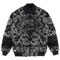 Viking Bomber Jacket Dragon Ancient Fire Breathing Monster with Bandana Paisley Style RLT12 - Wonder Print Shop