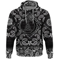 Viking Hoodie Dragon Ancient Sacral Sign Of Celts with Bandana Paisley Style RLT12 - Wonder Print Shop