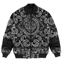 Viking Bomber Jacket Dragon and Raven with Bandana Paisley Style RLT12 - Wonder Print Shop