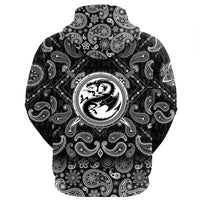 Viking Hoodie Dragon Shield With Crossing Swords with Bandana Paisley Style RLT12 - Wonder Print Shop