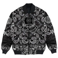 Viking Bomber Jacket Drakkar Aegishjalmur with Bandana Paisley Style RLT12 - Wonder Print Shop