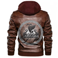 Viking Drakkar Black Leather Jacket RLT12 - Wonder Print Shop