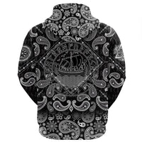 Viking Hoodie Drakkar In Circle Of Ancient with Bandana Paisley Style RLT12 - Wonder Print Shop