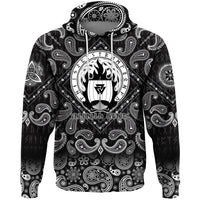 Viking Hoodie Drakkar On Fire and Norse Runes with Bandana Paisley Style RLT12 - Wonder Print Shop