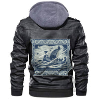 Viking Drakkar Sailing In A Stormy Sea Leather Jacket RLT12 - Wonder Print Shop