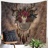 Dreamcatcher Skull Native American Tapestry LT10 - Wonder Print Shop