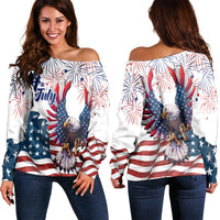 American Eagle Independence Women Off Shoulder Sweater RLT12 - Wonder Print Shop