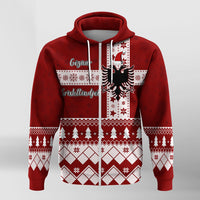 Albanian Eagle Simple Style Christmas Pattern Zip Hoodie - Wonder Print Shop
