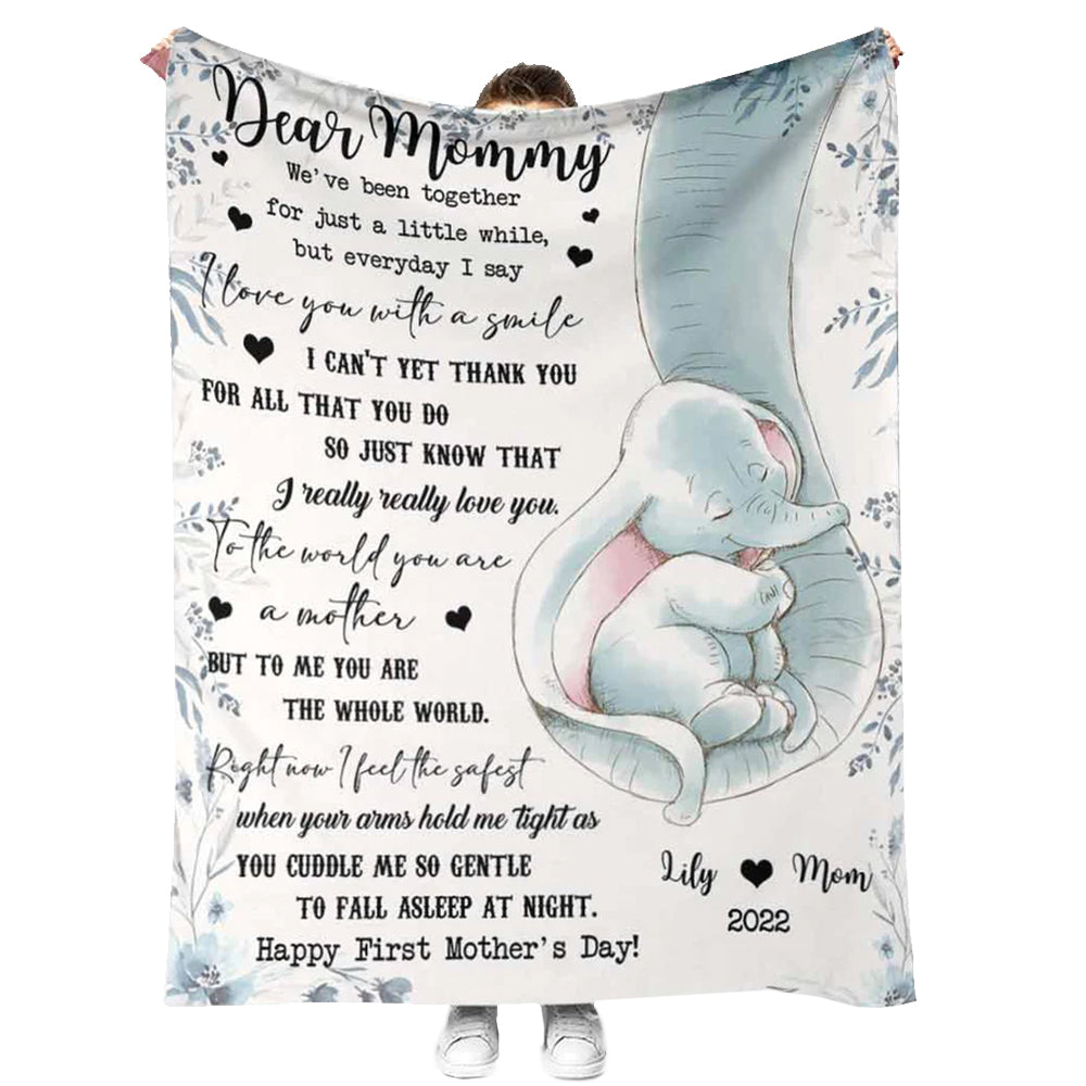 elephant-i-really-really-love-you-mothers-day-mother-personalized-flannel-blanket
