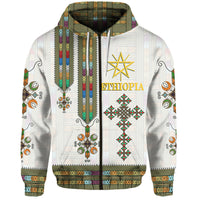 Ethiopia Hoodie Ethiopian Tibeb Pattern Style - Wonder Print Shop
