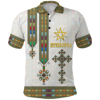 Custom Ethiopian Polo Shirt Ethiopia Tibeb Pattern Style - Wonder Print Shop