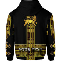 Custom Ethiopia Hoodie Ethiopian Lion Of Judah Simple Tibeb Style Black LT8 - Wonder Print Shop