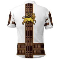 Ethiopia Polo Shirt Ethiopian Lion Of Judah Tibeb Vibes NO.1 Ver White LT8 - Wonder Print Shop