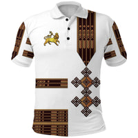 Custom Ethiopia Polo Shirt Ethiopian Lion Of Judah Simple Tibeb Style White LT8 - Wonder Print Shop