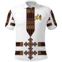 Custom Ethiopia Polo Shirt Ethiopian Lion Of Judah Tibeb Vibes NO.1 Ver White LT8 - Wonder Print Shop