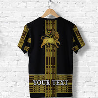 Custom Ethiopia T Shirt Ethiopian Lion Of Judah Simple Tibeb Style Black LT8 - Wonder Print Shop