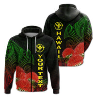 Custom Hawaii Polynesian Zip Hoodie Ohia Lehua LT12 - Wonder Print Shop