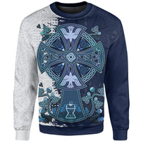 Scotland Celtic Sweatshirt Simple Celtic Cross - Wonder Print Shop
