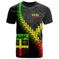 Fiji T Shirt Fiji Coat Of Arms With Polynesian Tattoo Reggae - Wonder Print Shop