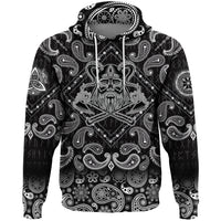 Viking Hoodie Face With Two Axe with Bandana Paisley Style RLT12 - Wonder Print Shop