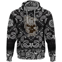 Viking Hoodie Fairy Raven With Feathers with Bandana Paisley Style RLT12 - Wonder Print Shop