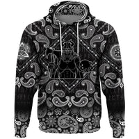 Viking Hoodie Female Warrior with Bandana Paisley Style RLT12 - Wonder Print Shop