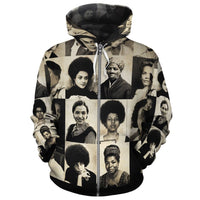 African Hoodie Female Civil Rights Leaders Zip Hoodie - Wonder Print Shop