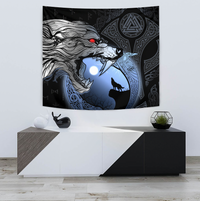 Viking Tapestry - Fenrir and Moon RLT12 - Wonder Print Shop