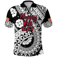 Custom Fiji Day Polo Shirt Masi Kesa Black Style - Wonder Print Shop