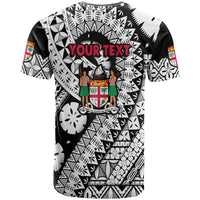 Black/white graphic T-shirt with 'YOUR TEXT' back print