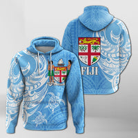 Fiji Coat of Arms Turquoise Color Hoodie - Wonder Print Shop