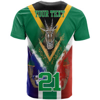Custom South Africa Springboks Rugby T Shirt Bokke Flag Style - Wonder Print Shop
