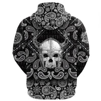 Viking Hoodie For Human Skull with Bandana Paisley Style RLT12 - Wonder Print Shop