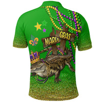 Polo Shirt Mardi Gras Throw Me Something Mister (Green) - Wonder Print Shop