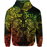 Custom Gemini Zodiac Polynesian Zip Hoodie Unique Style Reggae LT8 - Wonder Print Shop