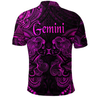 Gemini Zodiac Polynesian Polo Shirt Unique Style Pink LT8 - Wonder Print Shop