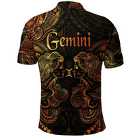 Gemini Zodiac Polynesian Polo Shirt Unique Style Gold LT8 - Wonder Print Shop