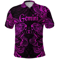 Gemini Zodiac Polynesian Polo Shirt Unique Style Pink LT8 - Wonder Print Shop