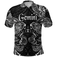 Gemini Zodiac Polynesian Polo Shirt Unique Style Black LT8 - Wonder Print Shop