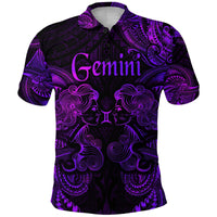 Gemini Zodiac Polynesian Polo Shirt Unique Style Purple LT8 - Wonder Print Shop