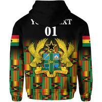 Custom Ghana Zip Hoodie Coat Of Arms Kente Pride LT8 - Wonder Print Shop