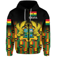 Ghana Zip Hoodie Coat Of Arms Kente Pride LT8 - Wonder Print Shop