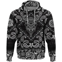 Viking Hoodie God Odin Helmet with Bandana Paisley Style RLT12 - Wonder Print Shop