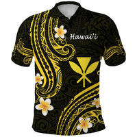 Custom Hawaii Polo Shirt Gold Polynesian Line Style - Wonder Print Shop